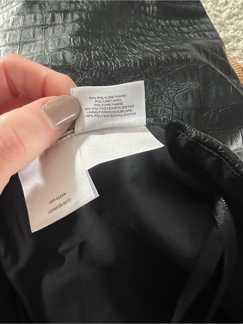 Anne Klein Black Faux Croc Skirt - Picture 3 of 5